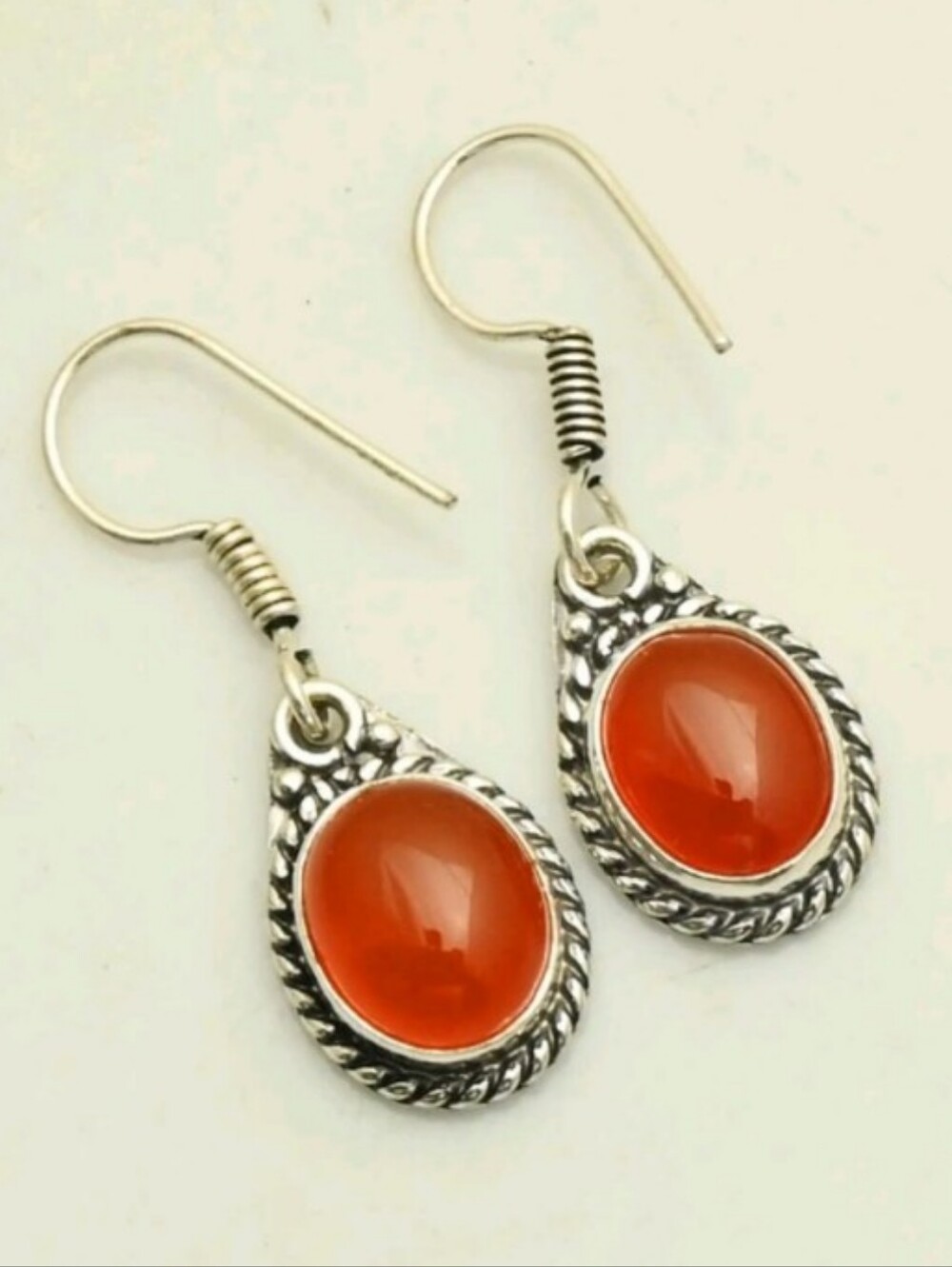 Carnelian Gemstone Jewelry 925 Sterling Silver Handmade Drop Dangle Earrings